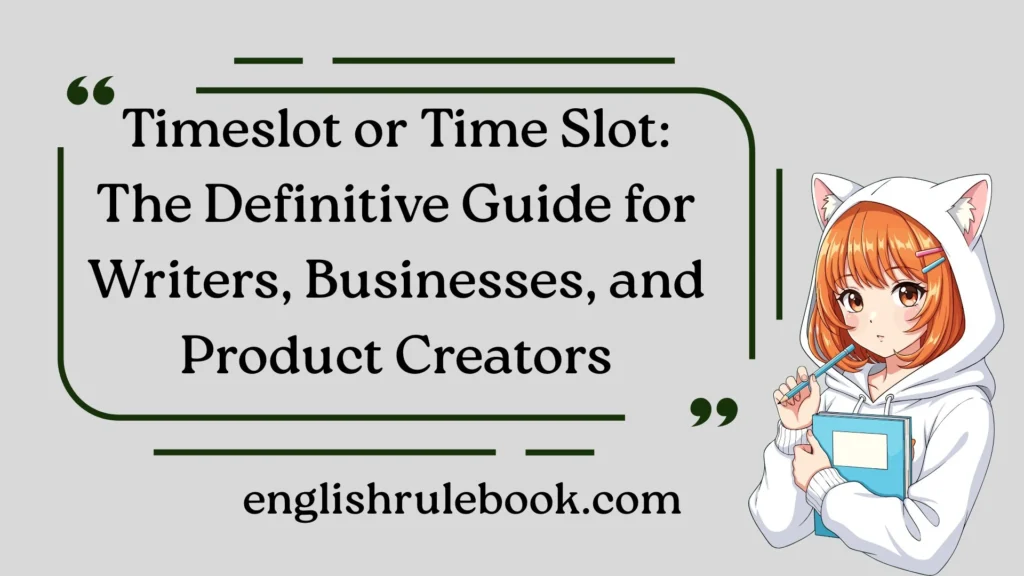 Timeslot or Time Slot: The Definitive Guide for Writers, Businesses, and Product Creators