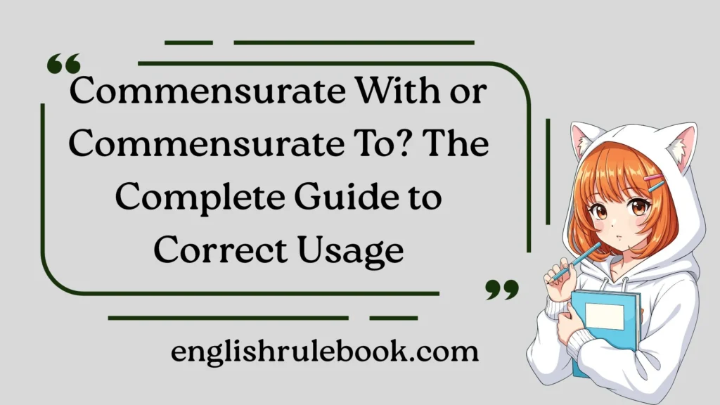 Commensurate With or Commensurate To? The Complete Guide to Correct Usage