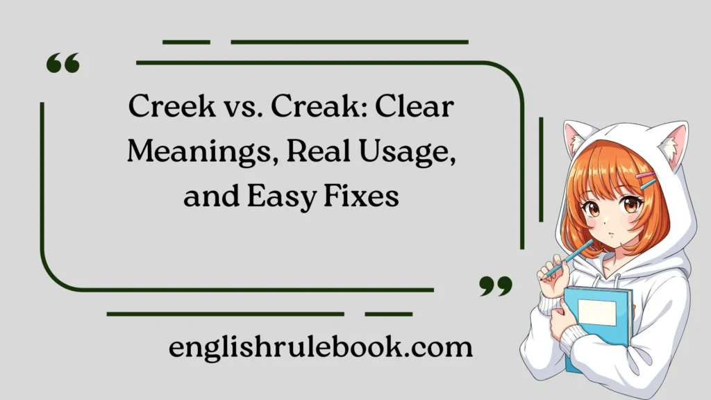 Creek vs. Creak: Clear Meanings, Real Usage, and Easy Fixes