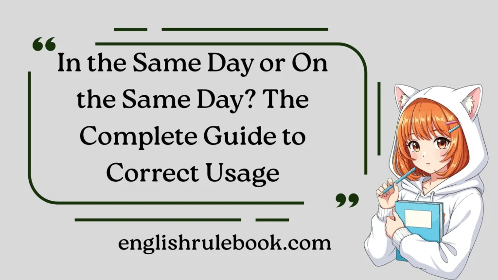 In the Same Day or On the Same Day? The Complete Guide to Correct Usage
