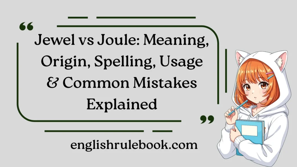 Jewel vs Joule: Meaning, Origin, Spelling, Usage & Common Mistakes Explained