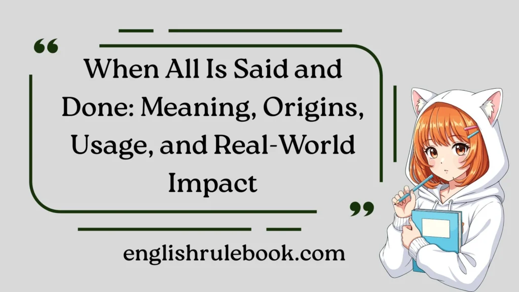 When All Is Said and Done: Meaning, Origins, Usage, and Real-World Impact