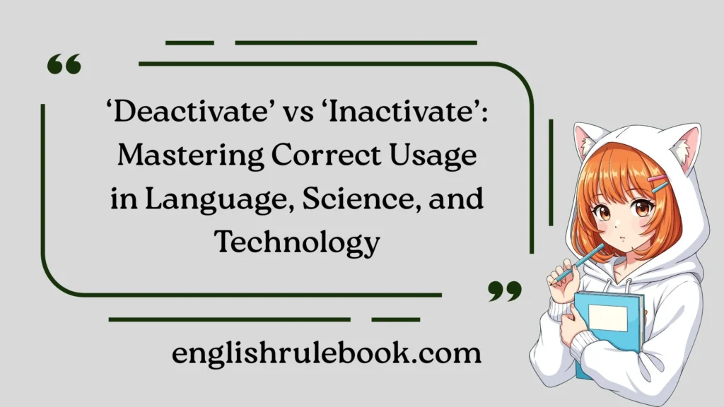 ‘Deactivate’ vs ‘Inactivate’: Mastering Correct Usage in Language, Science, and Technology
