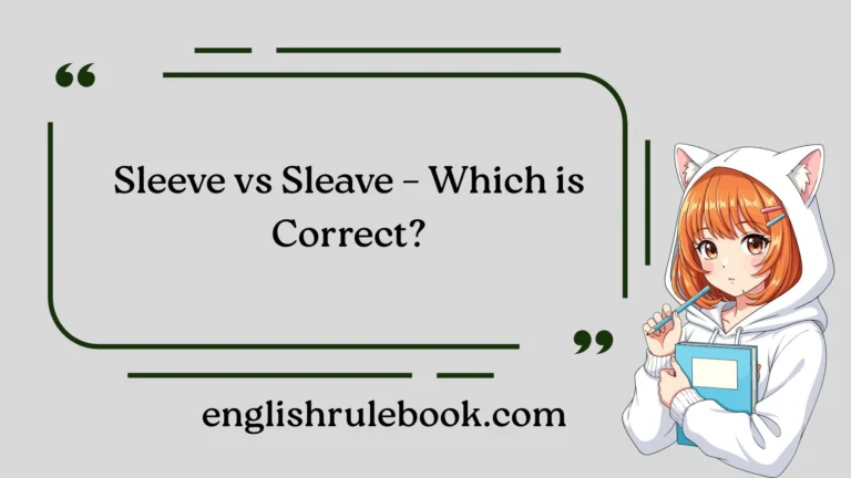 Sleeve vs Sleave – Which is Correct?