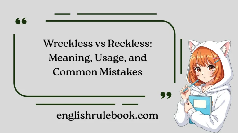 Wreckless vs Reckless: Meaning, Usage, and Common Mistakes