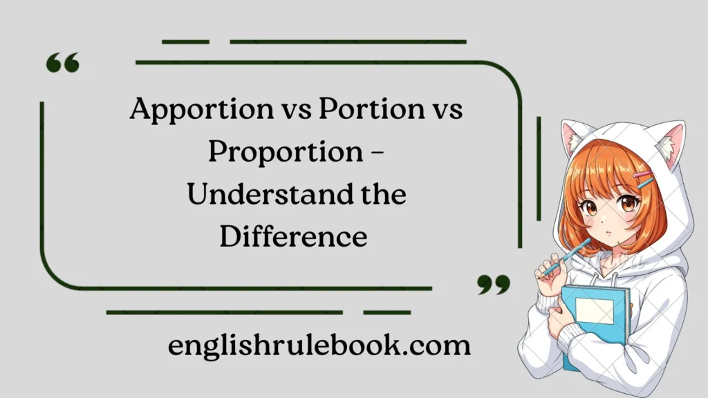 Apportion vs Portion vs Proportion – Understand the Difference 