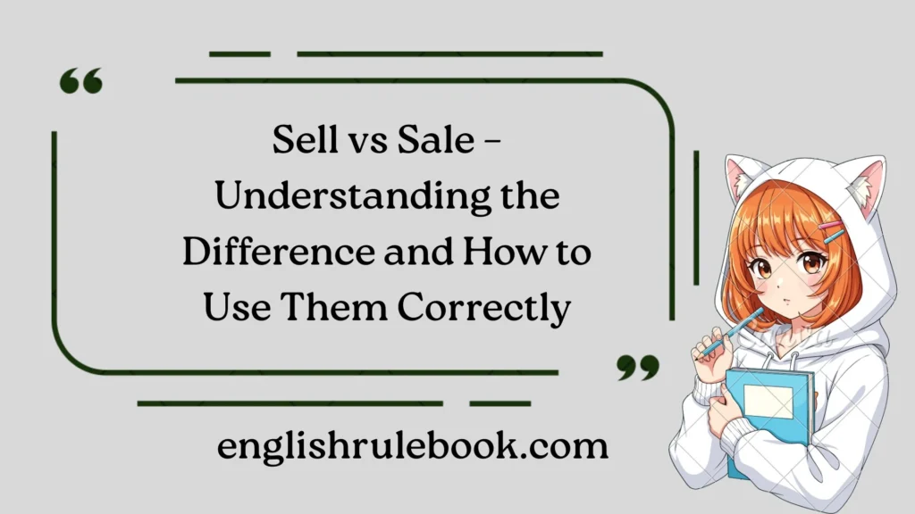 Sell vs Sale – Understanding the Difference and How to Use Them Correctly
