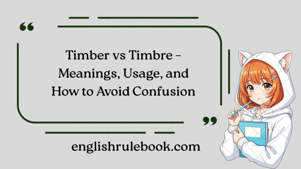 Timber vs Timbre – Meanings, Usage, and How to Avoid Confusion