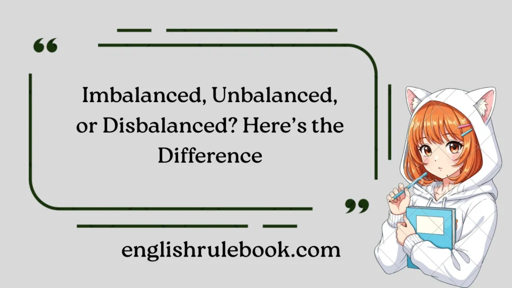 Imbalanced, Unbalanced, or Disbalanced? Here’s the Difference