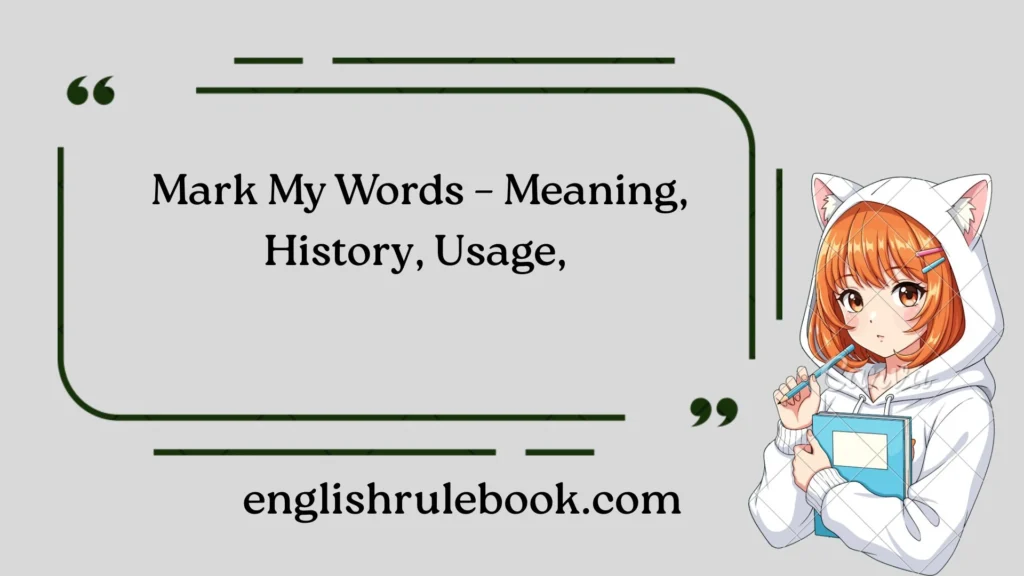 Mark My Words – Meaning, History, Usage, 