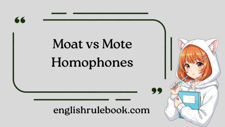 Moat vs Mote Homophones