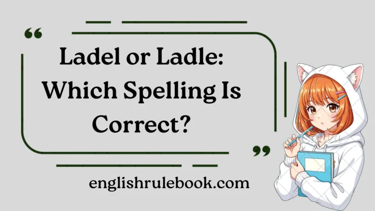 Ladel or Ladle: Which Spelling Is Correct?