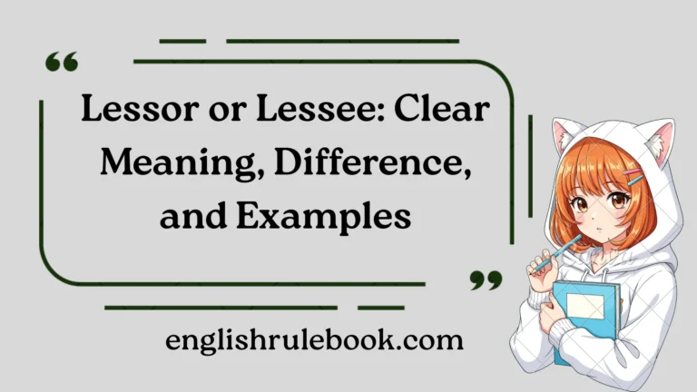 Lessor or Lessee