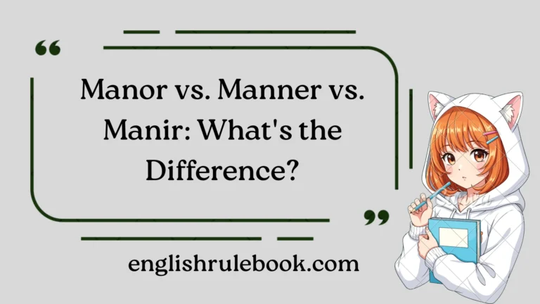 Manor vs. Manner vs. Manir: What's the Difference?