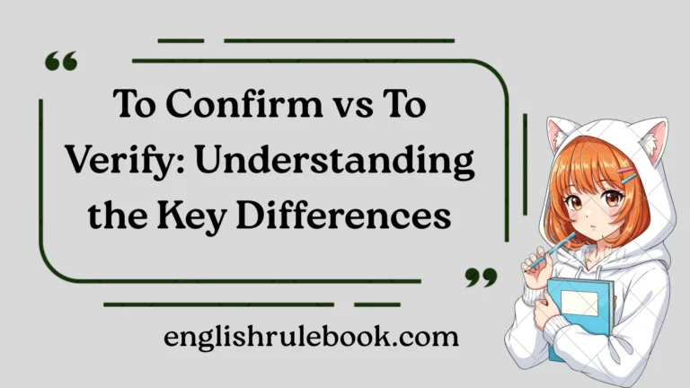 To Confirm vs To Verify