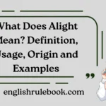 What Does Alight Mean?