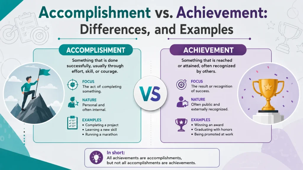 Accomplishment vs. Achievement: Differences, and Examples