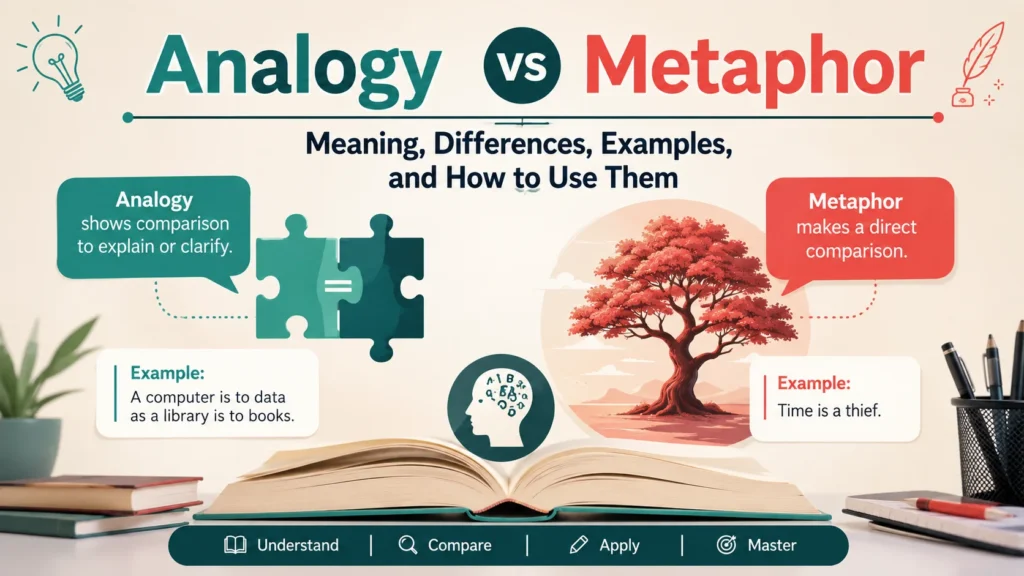 Analogy vs Metaphor: Meaning, Differences, Examples, and How to Use Them