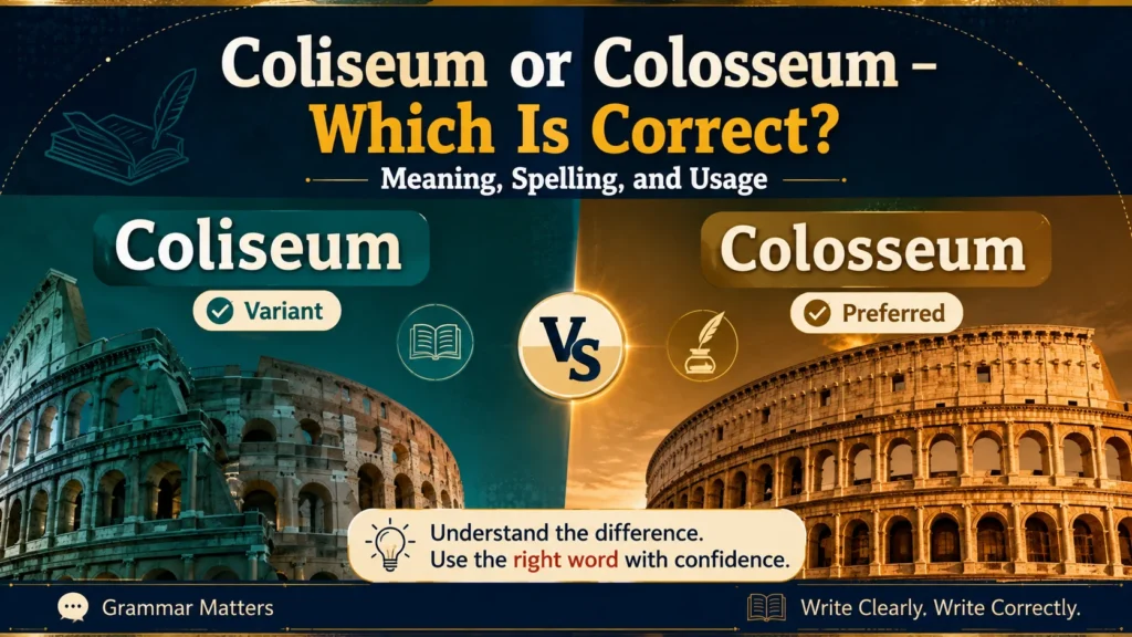 Coliseum or Colosseum – Which Is Correct? Meaning, Spelling, and Usage