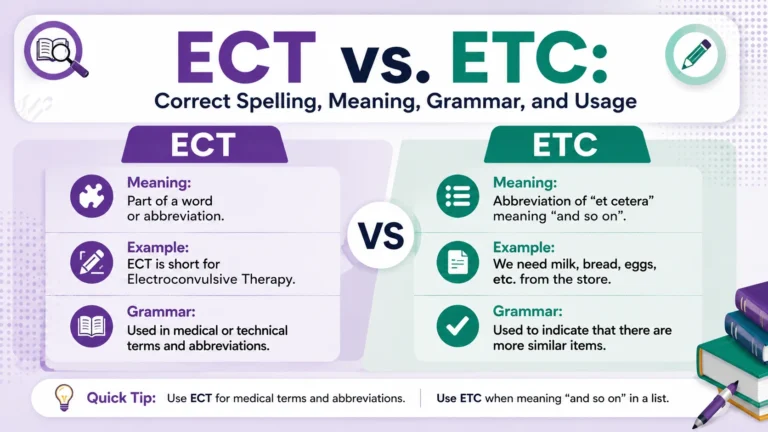 ECT vs. ETC: Correct Spelling, Meaning, Grammar, and Usage