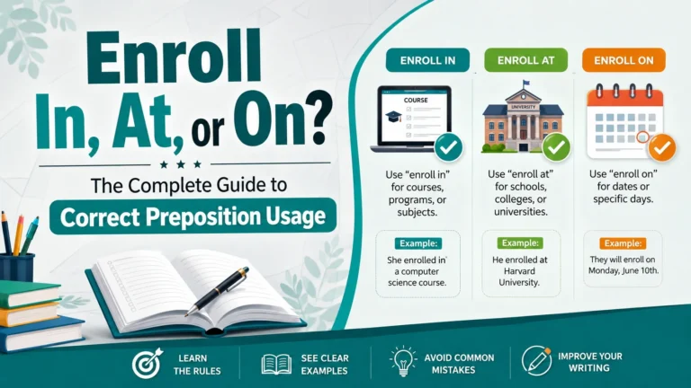 Enroll In, At, or On? The Complete Guide to Correct Preposition Usage