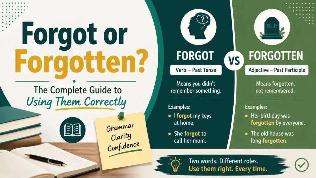 Forgot or Forgotten? The Complete Guide to Using Them Correctly