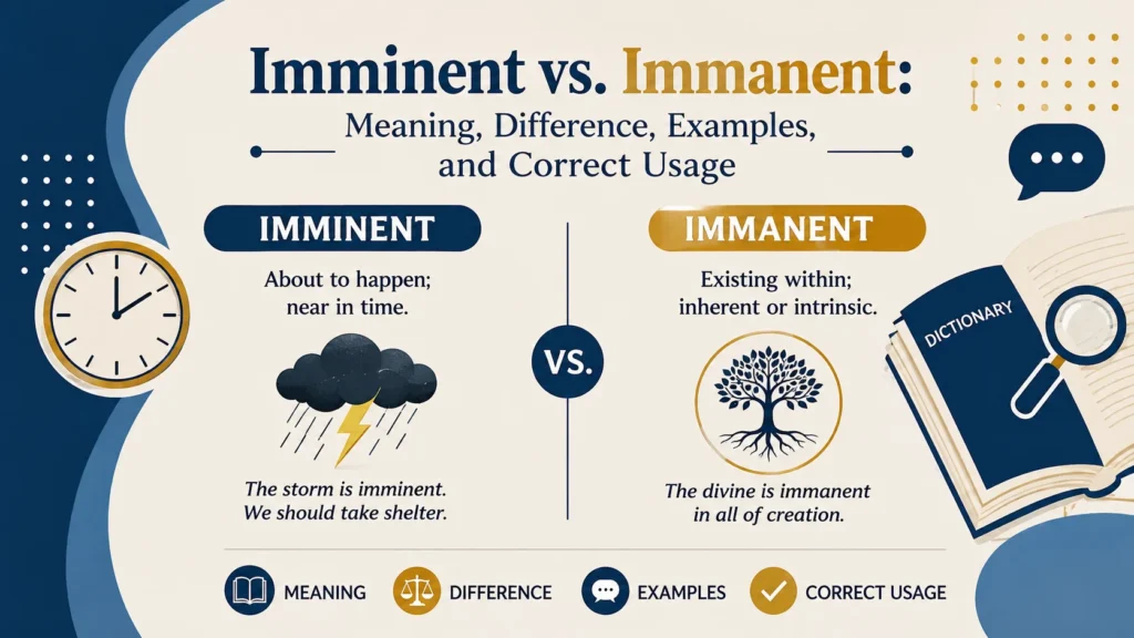 Imminent vs. Immanent: Meaning, Difference, Examples, and Correct Usage