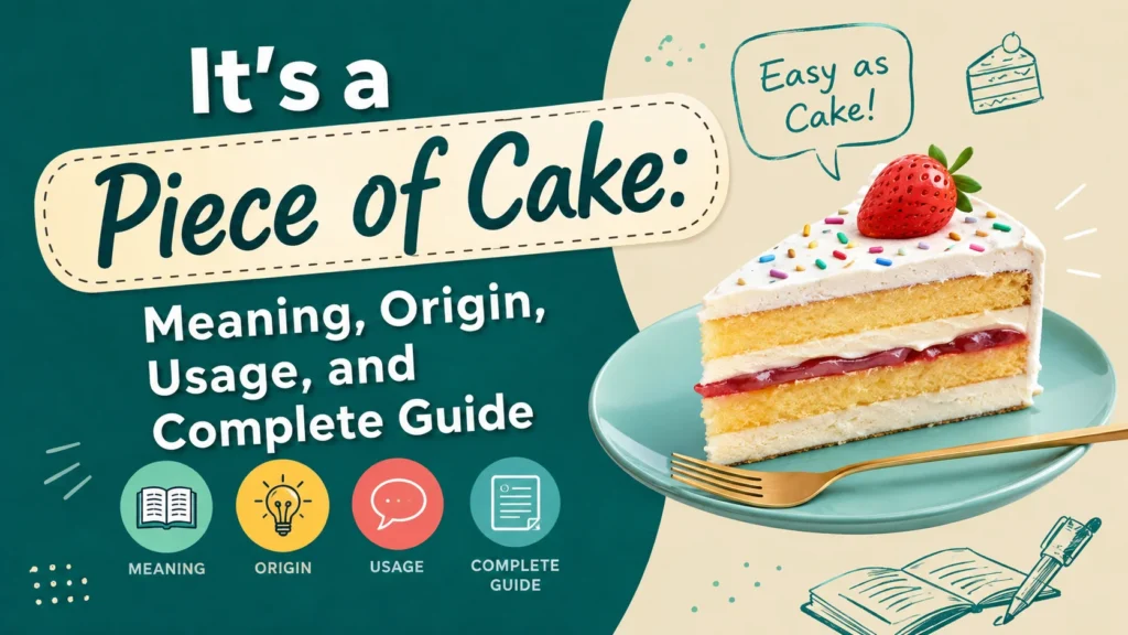 It’s a Piece of Cake: Meaning, Origin, Usage, and Complete Guide