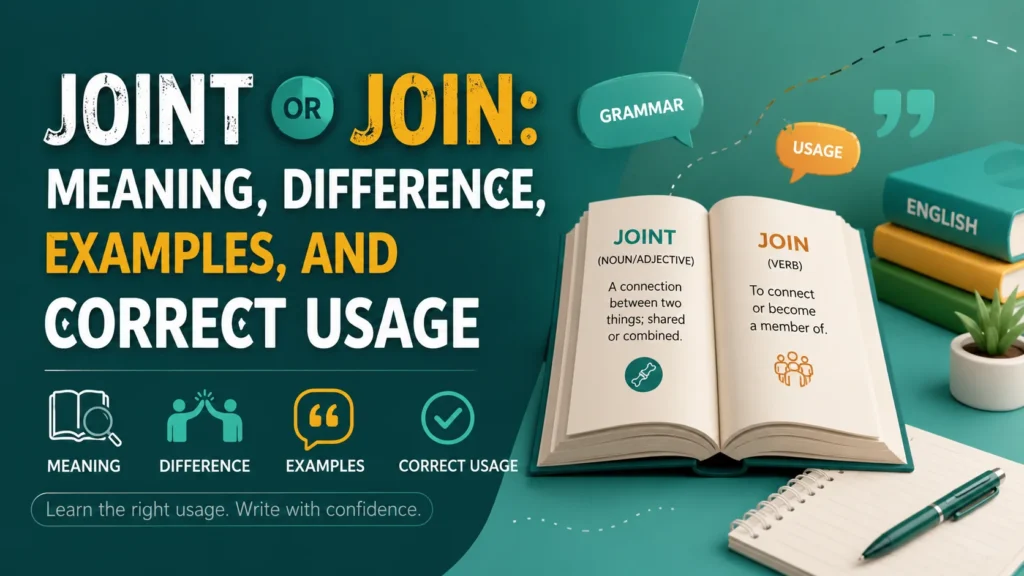 Joint or Join: Meaning, Difference, Examples, and Correct Usage