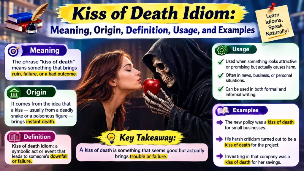 Kiss of Death Idiom: Meaning, Origin, Definition, Usage, and Examples
