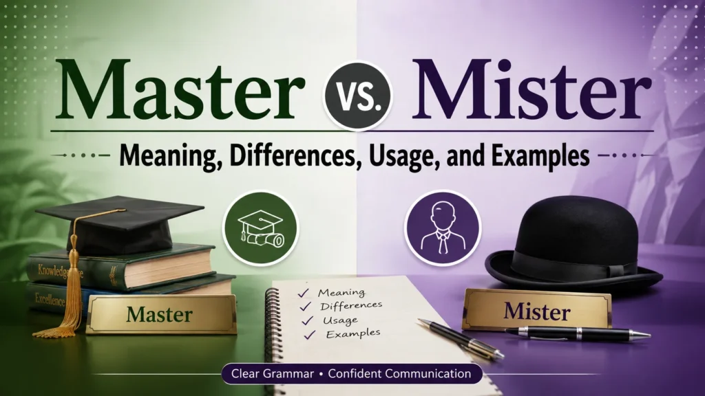 Master vs. Mister: Meaning, Differences, Usage, and Examples