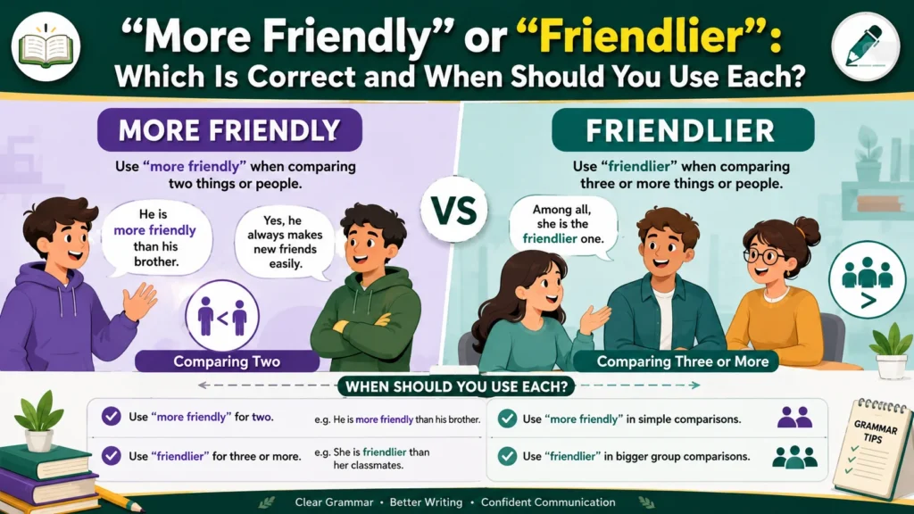 “More Friendly” or “Friendlier”: Which Is Correct and When Should You Use Each?