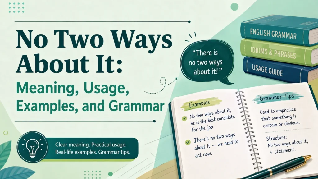 No Two Ways About It: Meaning, Usage, Examples, and Grammar