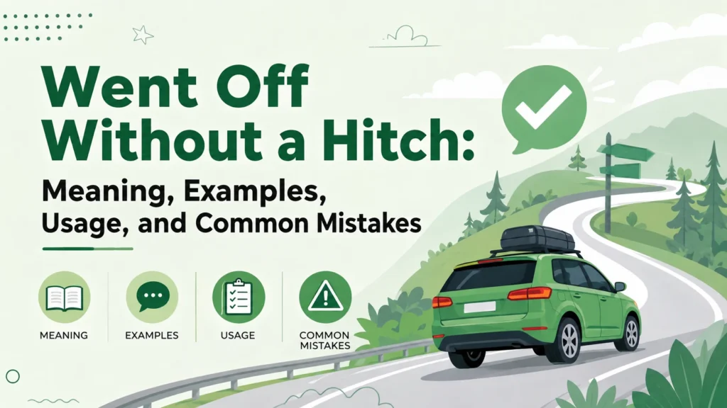 Went Off Without a Hitch: Meaning, Examples, Usage, and Common Mistakes