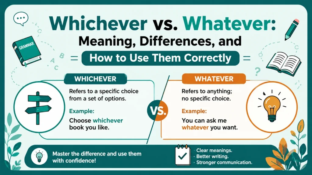 Whichever vs. Whatever: Meaning, Differences, and How to Use Them Correctly